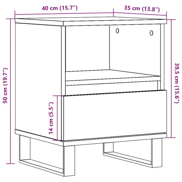Нощно шкафче Artisan Oak 40x35x50 cm Инженерна дървесина