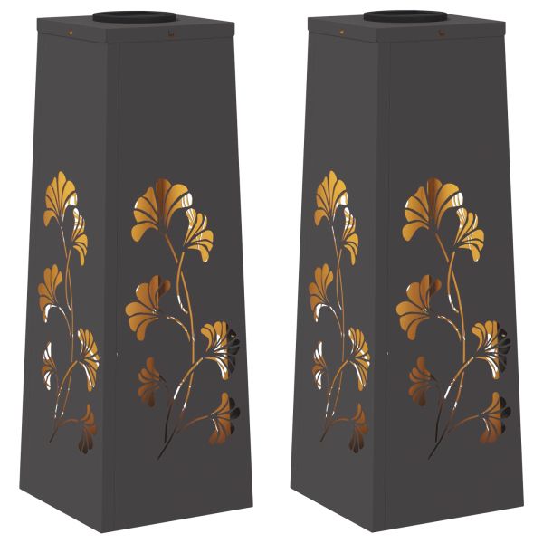 Соларна LED светлина за пътека 2 pcs Черно