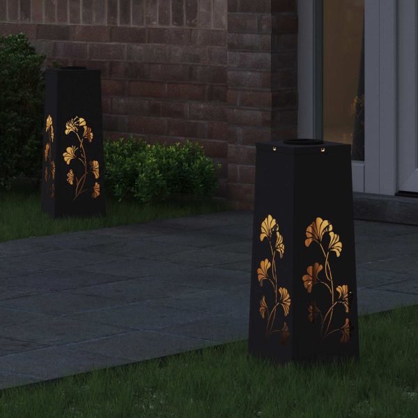 Соларна LED светлина за пътека 2 pcs Черно