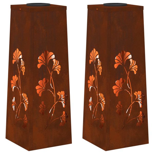 Соларна LED светлина за пътека 2 pcs Кортен стомана