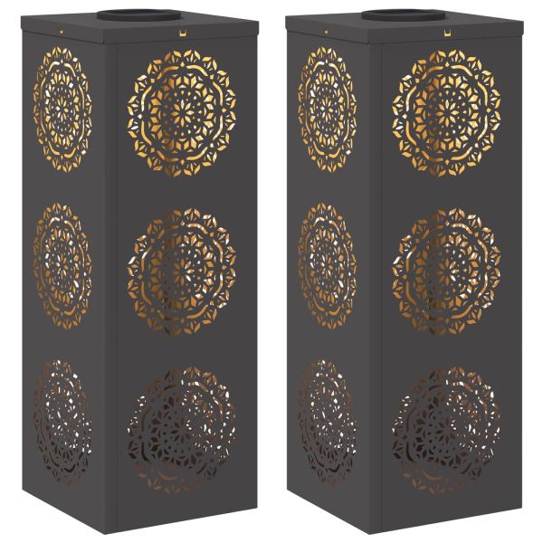 Соларна LED светлина за пътека 2 pcs Черно