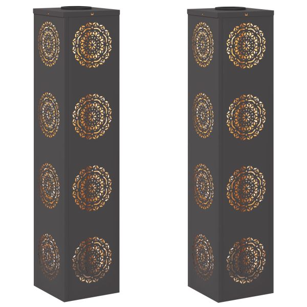 Соларна LED светлина за пътека 2 pcs Черно