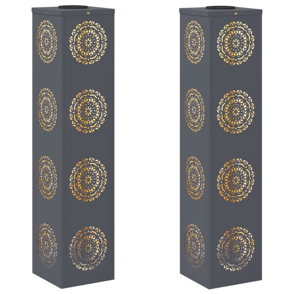 Соларна LED светлина за пътека 2 pcs Антрацит