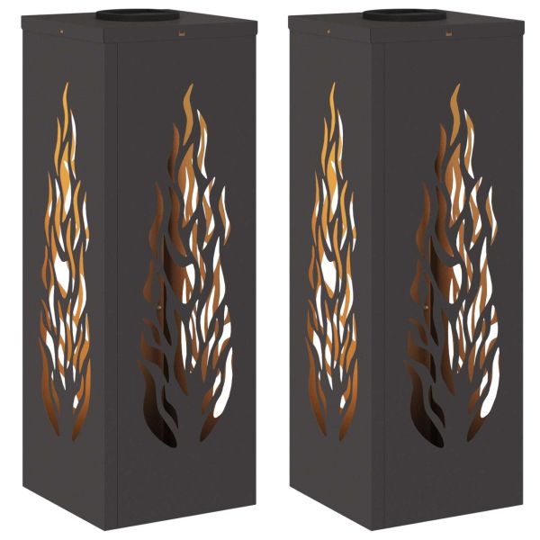 Соларна LED светлина за пътека 2 pcs Черно