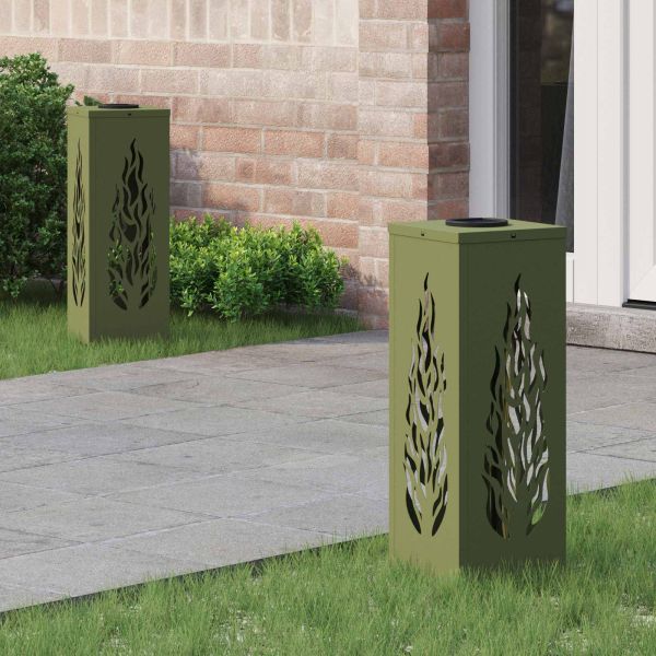 Соларна LED светлина за пътека 2 pcs Маслинено зелено