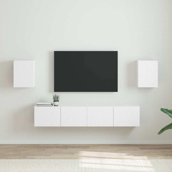 TV стенен шкаф 2 pcs Бяло 30 x 31 x 40 см Инженерно дърво