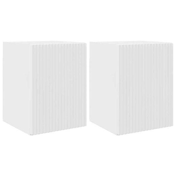 TV стенен шкаф 2 pcs Гланц бяло 30 x 31 x 40 см Инженерно дърво