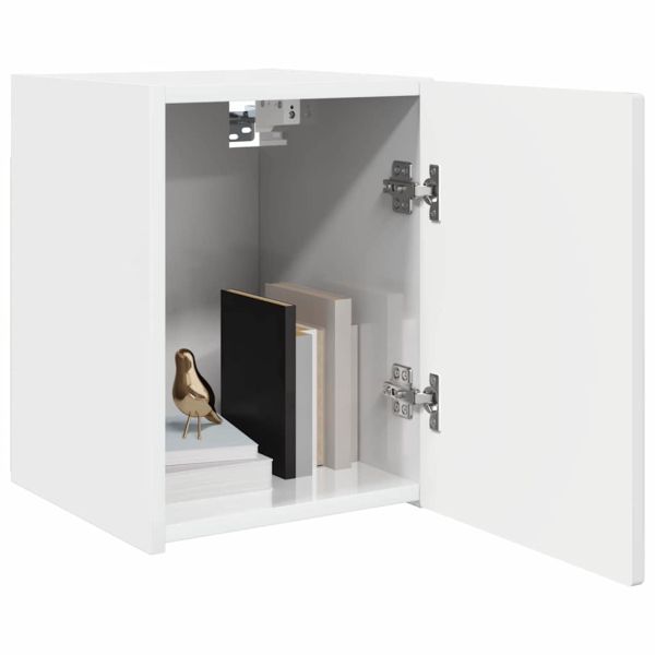 TV стенен шкаф 2 pcs Гланц бяло 30 x 31 x 40 см Инженерно дърво