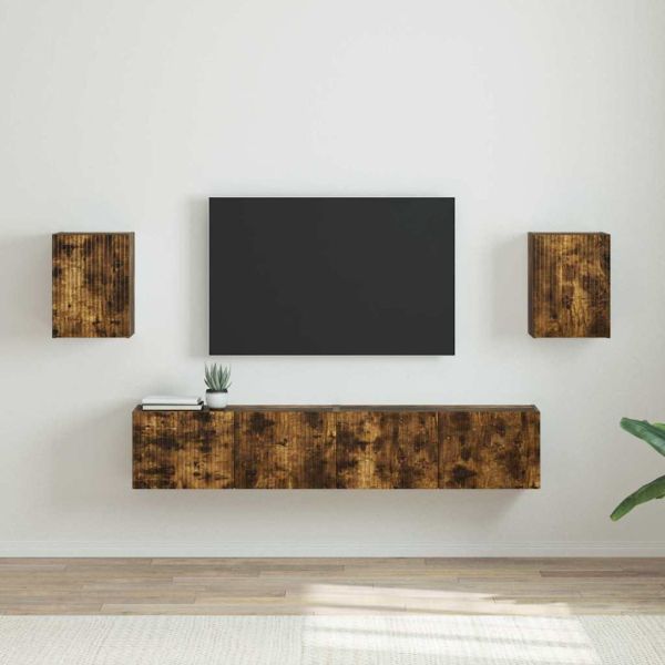 TV стенен шкаф 2 pcs Димян дъб 30 x 31 x 40 см Инженерно дърво
