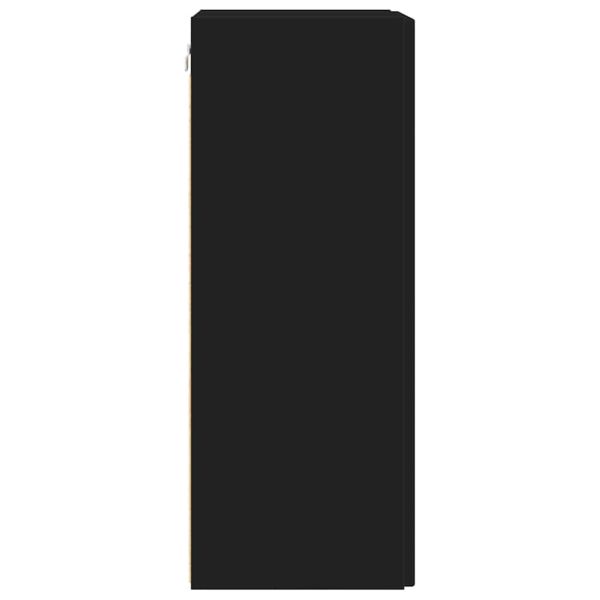 TV стенен шкаф Черно 30 x 31 x 80 см Инженерно дърво