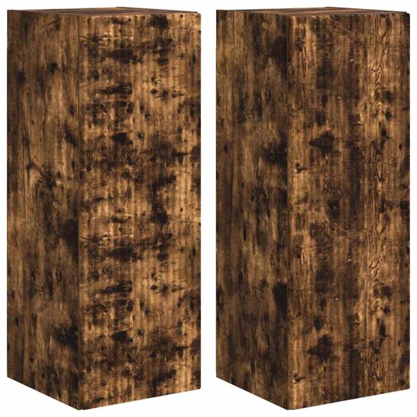 TV стенен шкаф 2 pcs Димян дъб 30 x 31 x 80 см Инженерно дърво