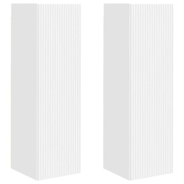 TV стенен шкаф 2 pcs Бяло 30 x 31 x 100 см Инженерно дърво