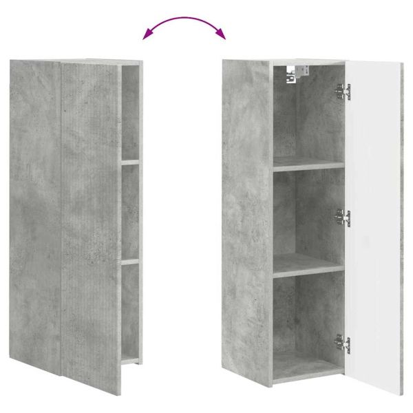 TV стенен шкаф Бетон 30 x 31 x 100 см Инженерно дърво