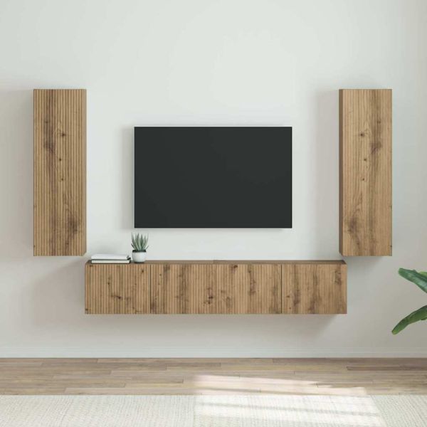 TV стенен шкаф 2 pcs Дъб Артизан 30 x 31 x 100 см