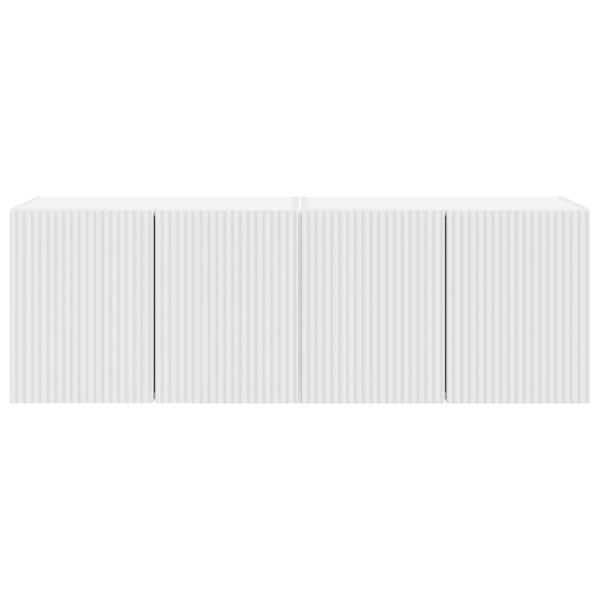 TV стенен шкаф 2 pcs Бяло 59,5 x 31 x 40 см Инженерно дърво