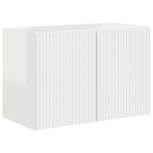 TV стенен шкаф Лъскаво бяло 59,5 x 31 x 40 см Инженерно дърво