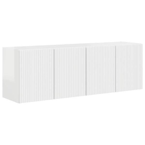 TV стенен шкаф 2 pcs Лъскаво бяло 59,5 x 31 x 40 см