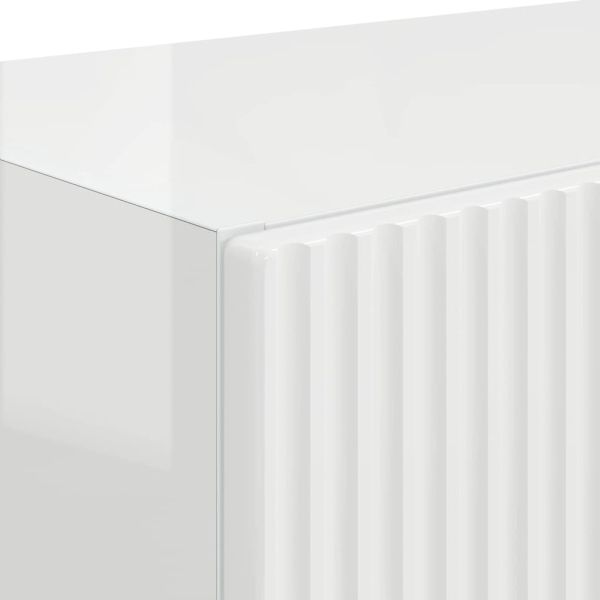 TV стенен шкаф 2 pcs Лъскаво бяло 59,5 x 31 x 40 см