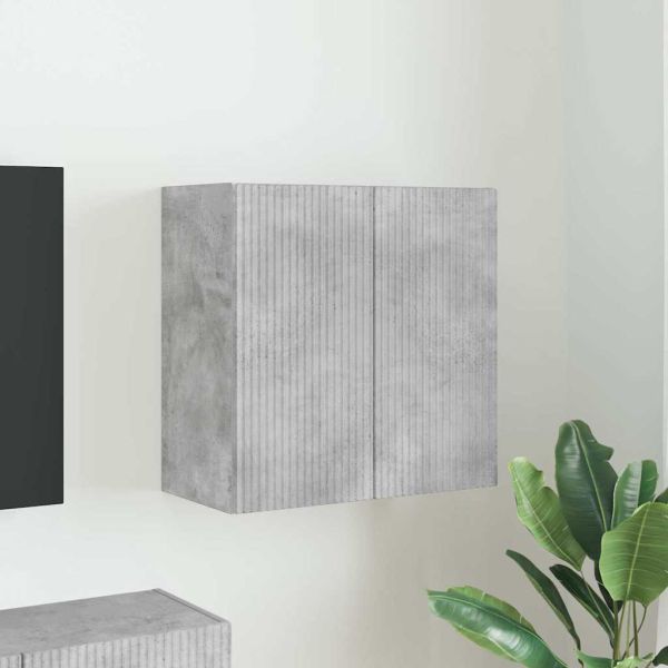 TV стенен шкаф Циментено сиво 59,5 x 31 x 60 см Инженерно дърво