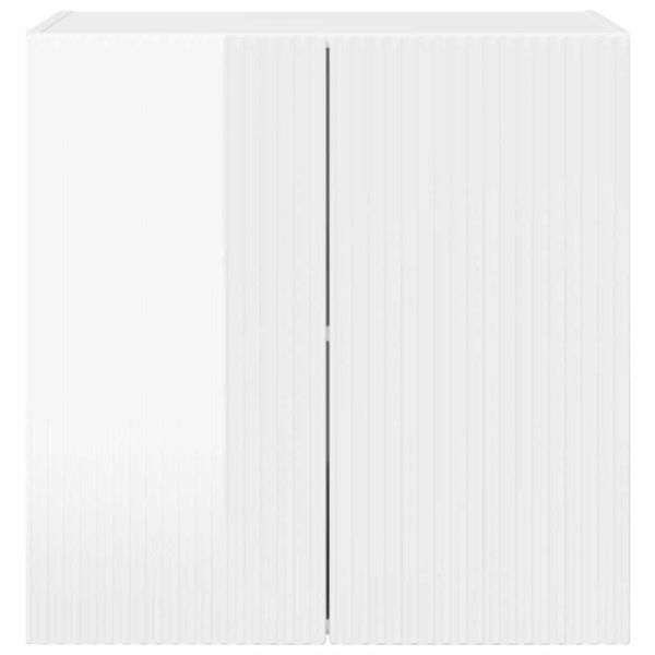 TV стенен шкаф Лъскаво бяло 59,5 x 31 x 60 см Инженерно дърво