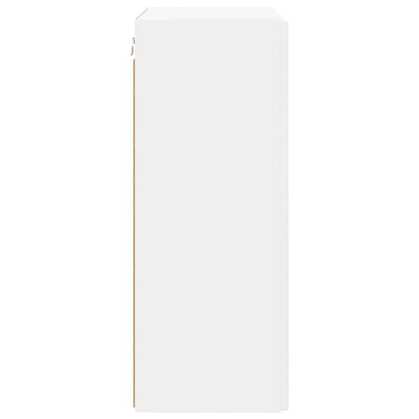 TV стенен шкаф Бяло 59,5 x 31 x 80 см Инженерно дърво