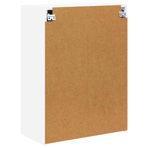 TV стенен шкаф Бяло 59,5 x 31 x 80 см Инженерно дърво