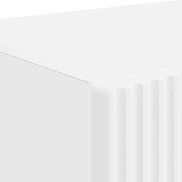 TV стенен шкаф Бяло 59,5 x 31 x 80 см Инженерно дърво