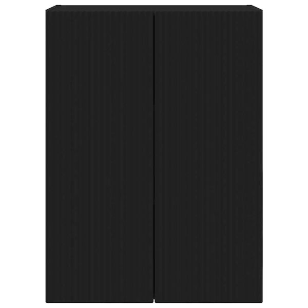 TV стенен шкаф Черно 59,5 x 31 x 80 см Инженерно дърво