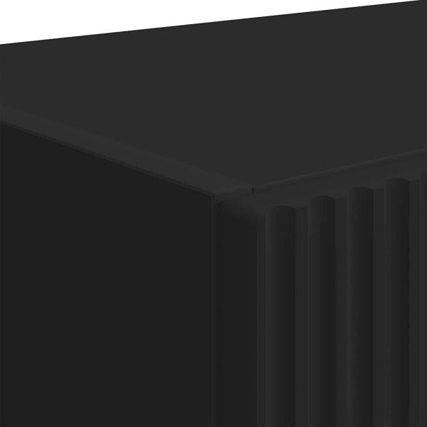 TV стенен шкаф Черно 59,5 x 31 x 80 см Инженерно дърво