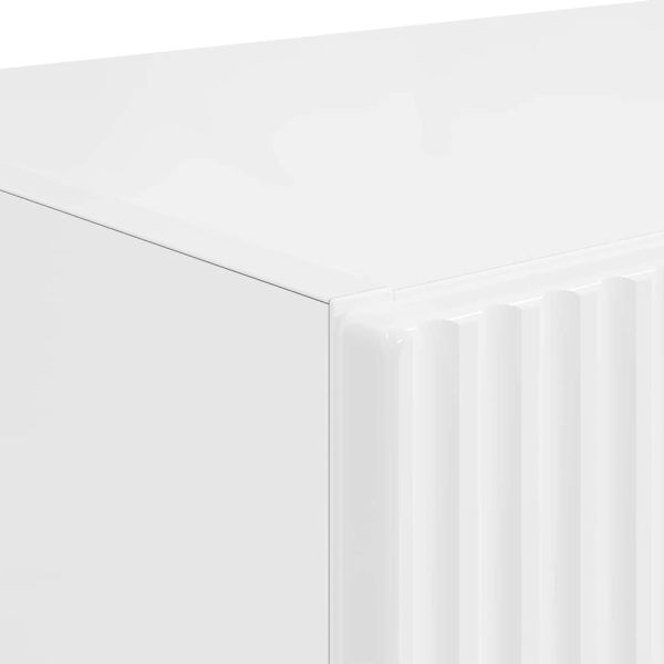 TV стенен шкаф Лъскаво бяло 59,5 x 31 x 80 см Инженерно дърво