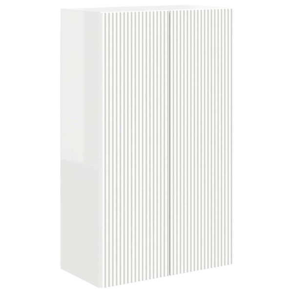 TV стенен шкаф Лъскаво бяло 59,5 x 31 x 100 см Инженерно дърво