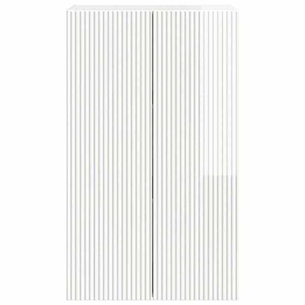 TV стенен шкаф Лъскаво бяло 59,5 x 31 x 100 см Инженерно дърво