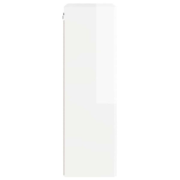 TV стенен шкаф Лъскаво бяло 59,5 x 31 x 100 см Инженерно дърво