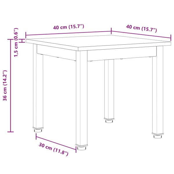 Масичка за кафе Бяло 40 x 40 x 36 cm Солидно борово дърво