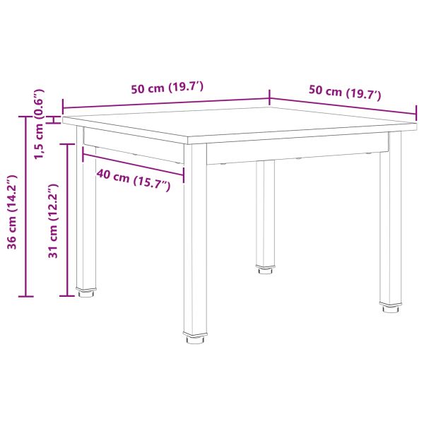 Масичка за кафе Естествен 50 x 50 x 36 см Солидно борово дърво
