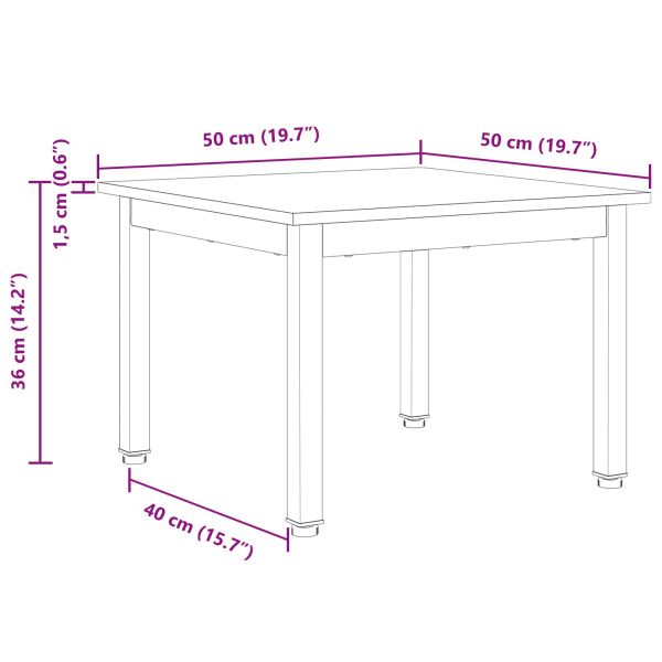 Масичка за кафе Бяло 50 x 50 x 36 см Солидно борово дърво