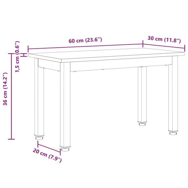 Масичка за кафе Бяло 60 x 30 x 36 cm Солидно борово дърво