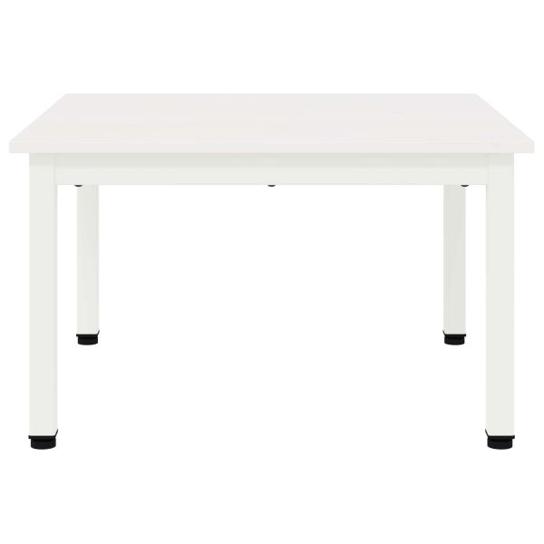 Масичка за кафе Бяло 60 x 60 x 36 cm Солидно борово дърво