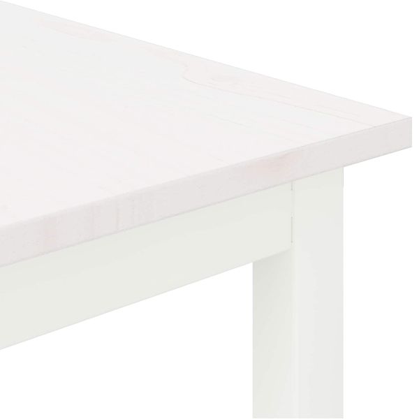 Масичка за кафе Бяло 60 x 60 x 36 cm Солидно борово дърво