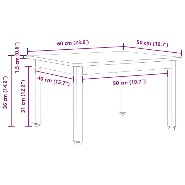 Масичка за кафе Естествен 60 x 50 x 36 см Солидно борово дърво