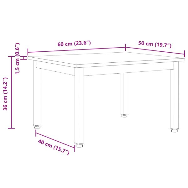 Масичка за кафе Бяло 60 x 50 x 36 см Солидно борово дърво