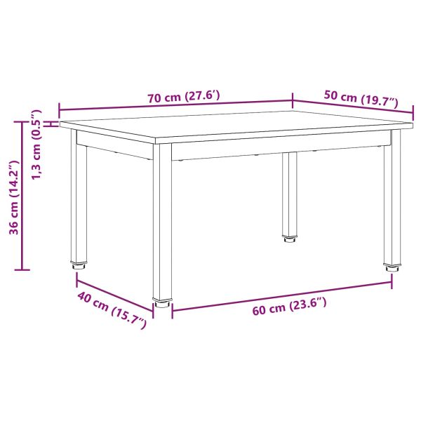 Масичка за кафе Естествен 60 x 50 x 36 см Солидно борово дърво