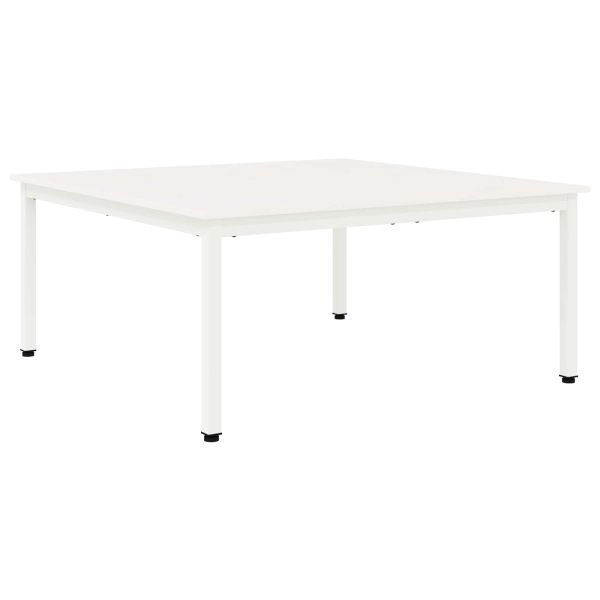 Масичка за кафе Бяло 100 x 100 x 45 cm Солидно борово дърво