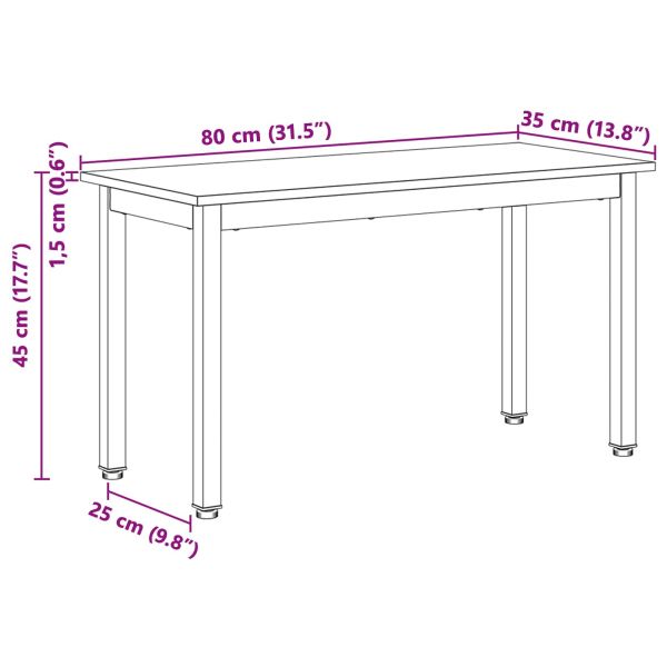 Пейка Бяло 80 x 35 x 45 cm Солидно борово дърво