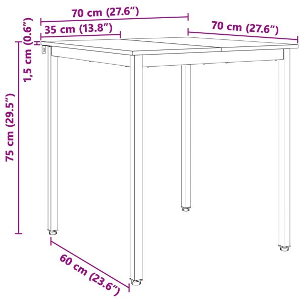 Трапезна маса Бяло 70 x 70 x 75 cm Солидно борово дърво