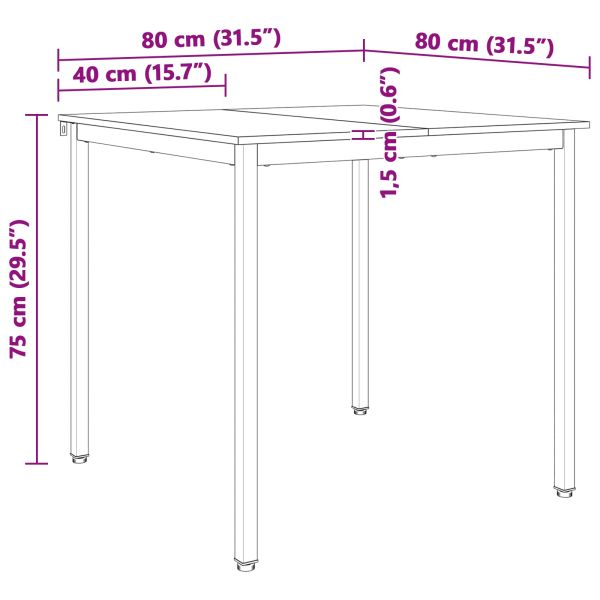 Трапезна маса Естествен 80 x 80 x 75 cm Солидно борово дърво
