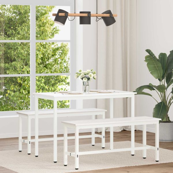 Трапезна маса Бяло 110 x 55 x 75 cm Солидно борово дърво