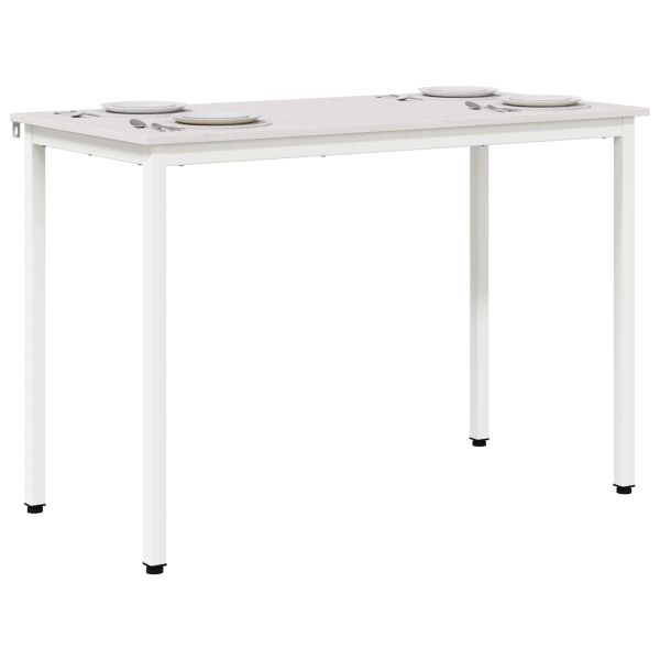 Трапезна маса Бяло 110 x 55 x 75 cm Солидно борово дърво