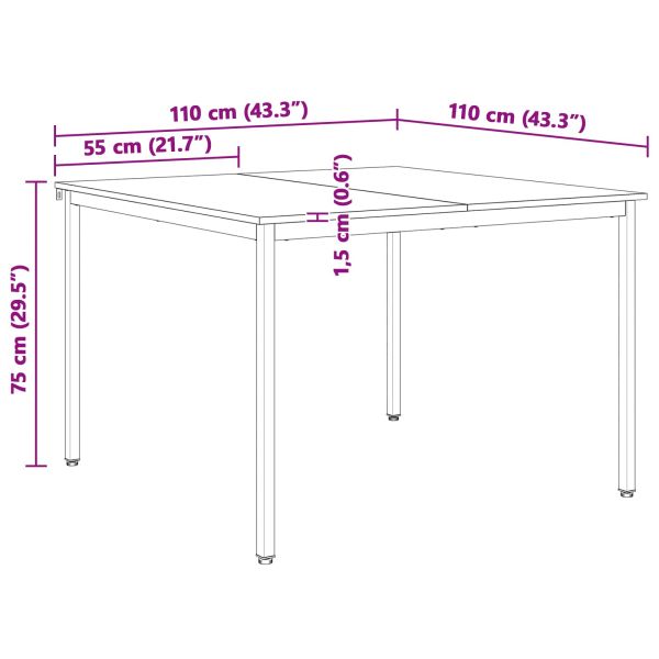 Трапезна маса Естествен 110 x 110 x 75 cm Солидно борово дърво