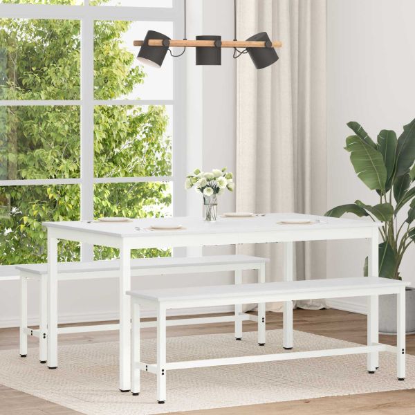 Трапезна маса Бяло 150 x 90 x 75 cm Солидно борово дърво